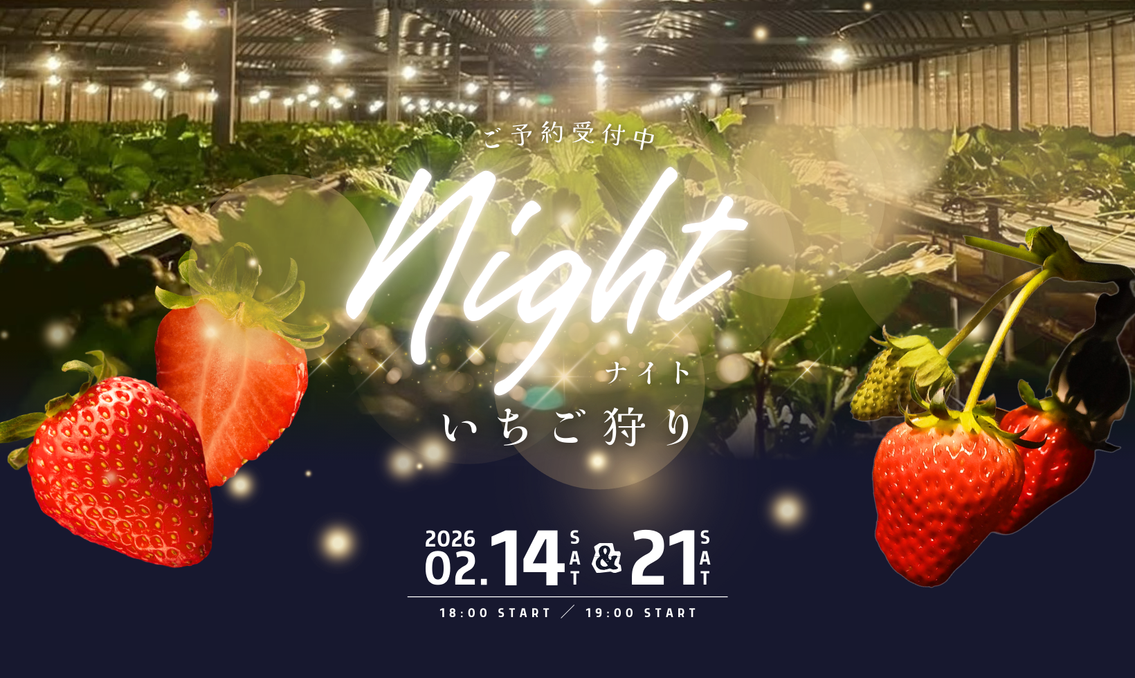 「ナイトいちご狩り」開催のお知らせ